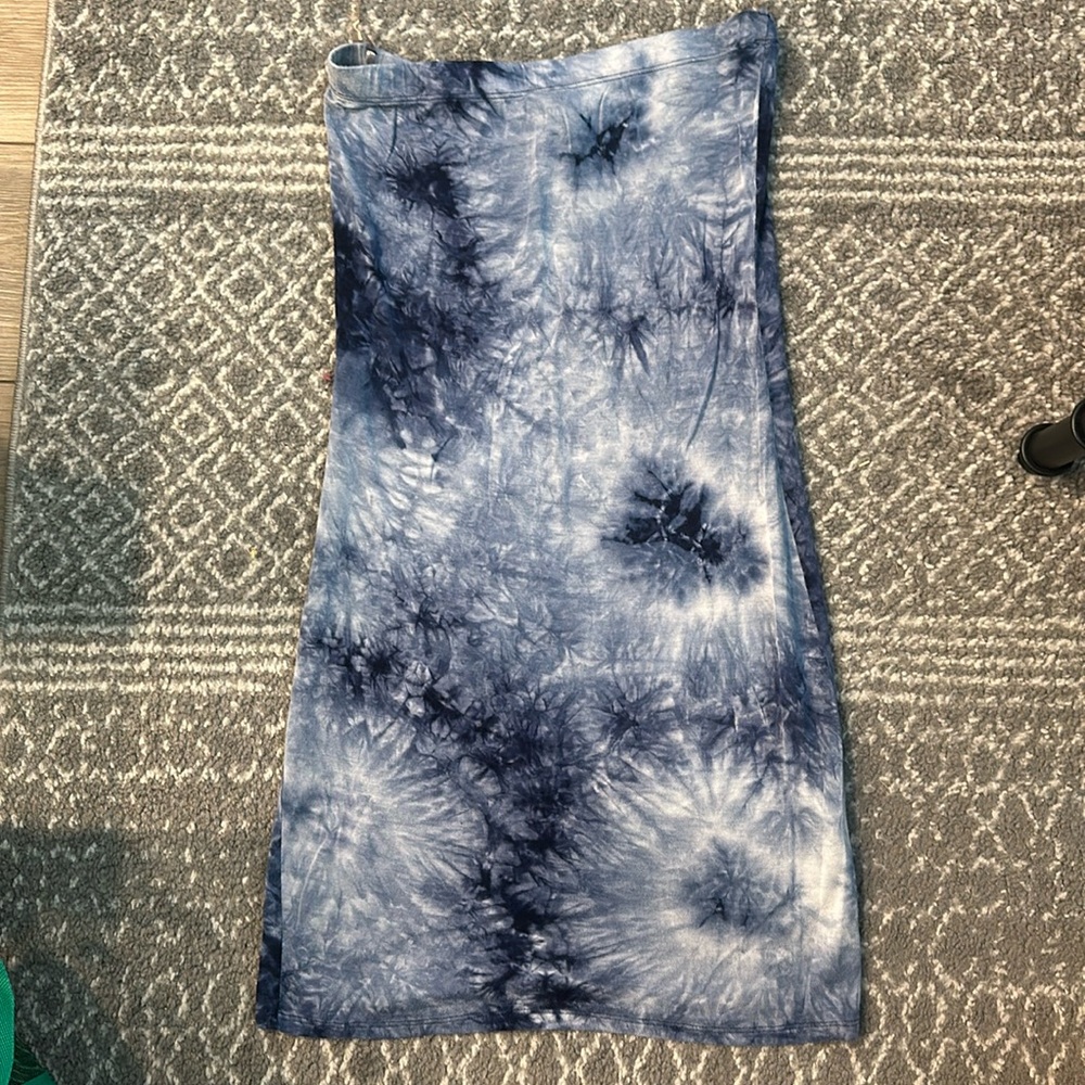 Blue Tie Dye Mini Body-con Dress